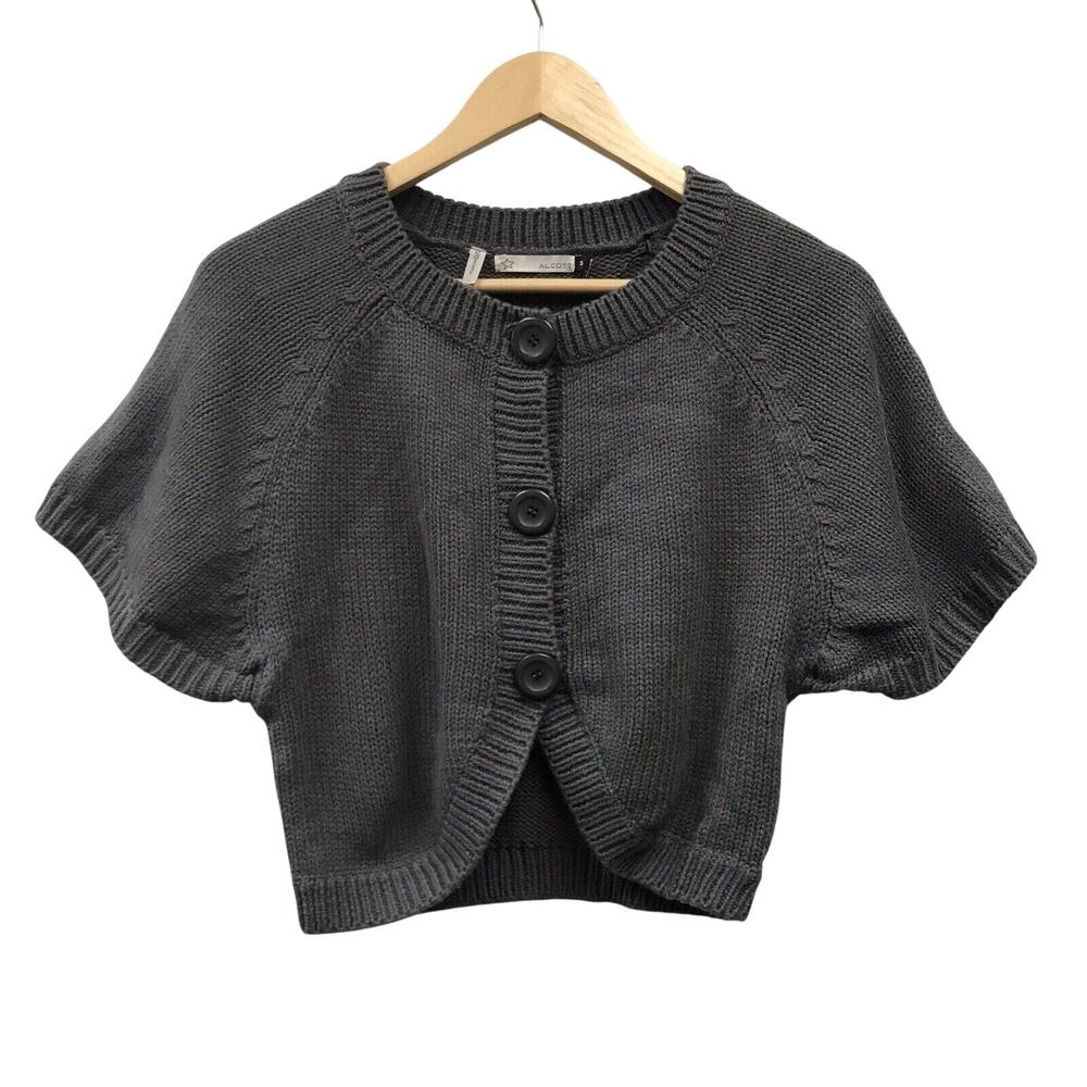Alcott Sweater Womens Small Crop Cardigan Gray